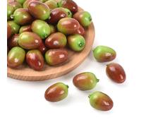 Luckforest Olive artificiali, 50 pezzi di olive finte realistiche, in schiuma, frutta per casa, cucina, armadio, cibo, fotografia, puntelli