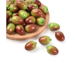 Luckforest Olive artificiali, 50 pezzi di olive finte realistiche, in schiuma, frutta per casa, cucina, armadio, cibo, fotografia, puntelli