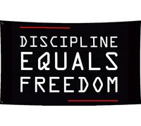 LUCKGEEY Discipline Equals Freedom Flag 0,9 x 1,5 m, doppia cucitura sul bordo, bandiera con 2 occhielli in ottone antiruggine. (0,9 x 1,5 m)