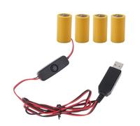 LUCKGONI Cavo da USB a 6 V LR14 C da 97 cm per 4 batterie LR14 C per giocattoli, controller, scaldabagno a gas, torce