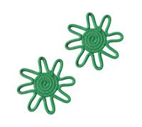 LUCKGONI Confezione da 2 tappetini per bevande a forma di fiore, sottobicchieri flessibili in corda di cotone, adatti per sala da pranzo e tavolini da caffè