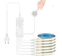 LUCKGULU Set 6 in 1 strisce LED COB 12V, 6 pezzi da 1m luce bianca calda regolabile, comando touch e sensore gestuale nascosto, illuminazione per armadio, cucina, vetrina, scaffale e cantina vino