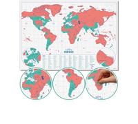 Luckies Mappa Da Grattare Neon - Mappa Di Viaggio E Mappa Del Mondo Da Grattare In Corallo