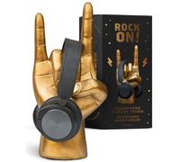 Luckies Rock su Supporto.-.Gancio per Cuffie Audio per Cuffie e Auricolari.-.Unico Ufficio da Scrivania.-.Cuffie da Gioco Porta Accessori.-.Finitura Color Oro Antico, Taglia Unica