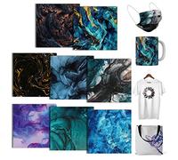 LUCKIGUCK Infusible, fogli di inchiostro per trasferimento, colore e motivo acquerelli, 30,5 x 30,5 cm, pellicola per trasferimento di colori e motivi (marmo 1)