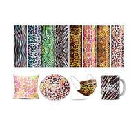 LUCKIGUCK Infusible Transfer Ink Sheets Carta di Trasferimento 11.5 x 30.5 cm Patterns Fogli di Inchiostro Infusibile Decorati per DIY Tazza E Vestiti (Leopardo, 8pcs)