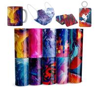 LUCKIGUCK Infusible Transfer Ink Sheets - Set di 10 fogli di inchiostro a trasferimento non fusibili, 11,5 x 30,5 cm, colore e motivo