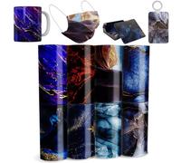 LUCKIGUCK Infusible Transfer Ink Sheets - Set di 8 fogli di inchiostro a trasferimento non fusibili, 11,5 x 30,5 cm, colore e motivo (marmo 2)