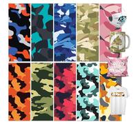 LUCKIGUCK Infusible Transfer Ink Sheets - Set di 8 fogli di inchiostro mimetico, 30,5 x 30,5 cm, ferro su maglietta e tazza