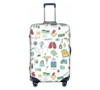 Luckily&Day abstraction biology chemistry4 - Copertura elastica per bagagli da viaggio (per 45,7-81,3 cm), Bianco, Small
