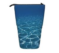 Luckily&Day Blue Deep Ocean Print - Custodia verticale retrattile, con chiusura a scomparsa, per trucco da ufficio, Nero, One Size, Telescopi