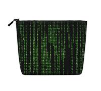 Luckily&Day Borsa cosmetica da donna con stampa binaria con numeri verdi, borsa da viaggio alla moda con grandi regali per donne, nera, taglia unica, Nero, One Size