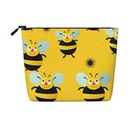 Luckily&Day Borsa cosmetica da donna con stampa di api dei cartoni animati, borsa da viaggio alla moda con grandi regali per donne, nera, taglia unica, Nero, One Size