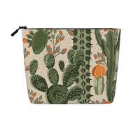 Luckily&Day Borsa cosmetica da donna con stampa di cactus verde, borsa da viaggio alla moda con grande regalo per donne, nero, taglia unica, Nero, One Size