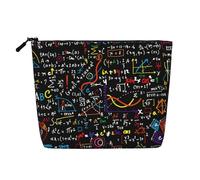 Luckily&Day Borsa cosmetica da donna con stampa di formula matematica, borsa da viaggio alla moda con grande regalo per donne, nera, taglia unica, Nero, One Size
