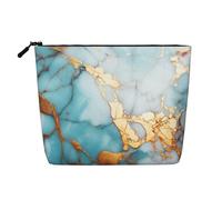 Luckily&Day Borsa cosmetica da donna con stampa in marmo verde acqua e oro, borsa da viaggio alla moda con grande regalo per donne, nero, taglia unica, Nero, One Size