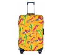 Luckily&Day Borsa da viaggio con cappello di cactus e peperoncino per 45,7 - 81,3 cm, custodia elastica per valigia, copertura bagagli bianca, misura media, bianco, m