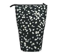 Luckily&Day Borsa verticale retrattile con stampa leopardata nera e bianca, borsa pop-up unica per trucco da ufficio, Nero, One Size, Telescopi