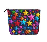 Luckily&Day Color Stars - Trousse per cosmetici da donna, alla moda, con stampa di stelle, borsa da viaggio con grande capienza, idea regalo per donne, colore nero, taglia unica, Nero, One Size