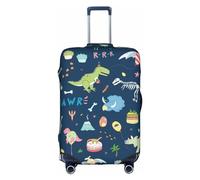 Luckily&Day Copertura elastica per bagagli da viaggio con elefante colorato e Lea (per 45,7-81,3 cm), Bianco, Medium