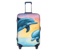 Luckily&Day Copertura elastica per valigie da viaggio con delfini innamorati (per 45,7-81,3 cm), Bianco, X-Large