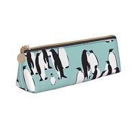 Luckily&Day Cute Penguins Stampa Personalizzato Triangolare Pouch Unico in Pelle Cosmetici Organizer Compact Zipper Pouch Bianco, Taglia Unica, Elegante, Bianco, One Size, Design elegante