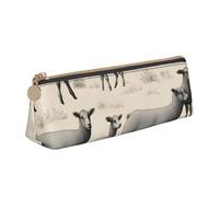 Luckily&Day Cute Sheep Lamb Stampa Personalizzata Triangolare Pouch Elegante Pelle Cosmetici Organizer Compact Zipper Pouch Bianco, Taglia Unica, Elegante, Bianco, One Size, Design elegante