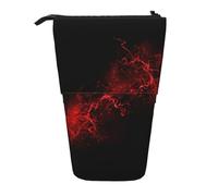 Luckily&Day Explosion Burst - Borsa verticale retrattile con stampa rossa e nera, borsa pop-up unica telescopica, per trucco da ufficio, Nero, One Size, Telescopi