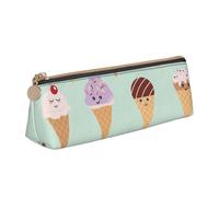Luckily&Day Ice Cream Cones Stampa Personalizzato Triangolare Pouch Unico in Pelle Cosmetici Organizzatore Compact Zipper Pouch Bianco, Taglia Unica, Elegante, Bianco, One Size, Design elegante