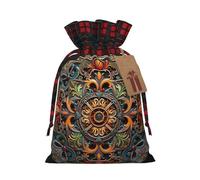 Luckily&Day Sacchetto regalo di Natale con coulisse con medaglione multi stampa per festa di compleanno divertente borsa di tela riutilizzabile, 1 pezzo