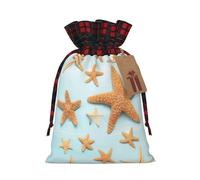 Luckily&Day Sacchetto regalo natalizio con coulisse con stampa estiva 3D per feste e festival, divertente borsa in tela riutilizzabile, 1 pezzo, Nero, Medium