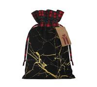 Luckily&Day Sacchetto regalo natalizio con coulisse per feste e festival, divertente borsa in tela riutilizzabile, 1 pezzo, Nero, Medium