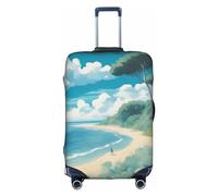 Luckily&Day Seashells on the beach Travel Luggage Cover (per 45,7 - 81,3 cm) Copertura elastica per valigie, Bianco, Small
