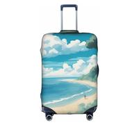 Luckily&Day Seashells on the beach Travel Luggage Cover (per 45,7 - 81,3 cm) Copertura elastica per valigie, Bianco, Small