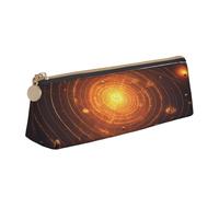 Luckily&Day The Solar System Stampa Personalizzata Triangolare Pouch Elegante Pelle Cosmetici Organizer Compact Zipper Pouch Bianco, Taglia Unica, Elegante, Bianco, One Size, Design elegante