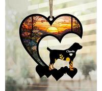 Luckluccy Acchiappasole con pastore dell'Asia centrale, commemorativo personalizzato con nome, regalo di ricordo del cane, ornamento per perdita, regalo di simpatia