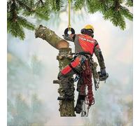 Luckluccy Ornamenti Personalizzati per Arboricoltori, Ornamento per Arboricoltore, Ornamenti per Falegname Lavorazione del Legno Operaio del Legno Logger Boscaioli Ornamento Scalatore di Alberi