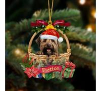 Luckluccy Ornamento acrilico personalizzato Buon Natale carino animale domestico 2025,Cane Briard personalizzato Natale,Ornamento del cane,Decorazione dell'albero del cane,Regalo per gli amanti