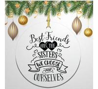 Luckluccy Q1s08vnujuzd - Decorazione natalizia con scritta "Best Friends are The Sisters We Choose for Ourself", 7,6 cm, multicolore, con confezione regalo
