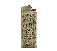 Lucklybestseller Custodia per accendino in metallo con stampa floreale vintage per accendino BIC J6