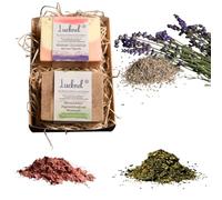 Lucknel Saponi naturali fatti a mano, pezzo unico (2 pezzi, per pelli sensibili, lavanda e argilla rosa, melissa e ortica)