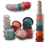 Lucknel® Set di bicchieri impilabili senza BPA, per giocattoli da bagno, giocattoli a forma di animali, a partire dai 6 mesi, per promuovere le capacità motorie e sensoriali