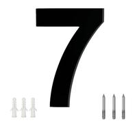 LUCKNIGHT Numeri Civici Da Esterno, 8 Pollici (10 cm) Numero Civico Esterno Moderno, Grandi Numero Civico In Metallo, Numero Civico In Acciaio Inox, Numero Civico Segnale 7, Nero
