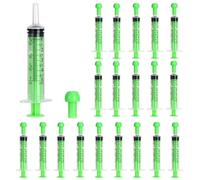 LUCKNIGHT Siringhe 5 ml, Siringhe senza Ago, 20 Pezzi Siringa, Confezionati Singolarmente per la Misurazione di Liquidi, Laboratori Scientifici, Irrigazione delle Piante, Plastica (Verde)