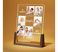LUCKOR Cornice Festa del Papà con Foto - Idee Regalo Papà Compleanno - Regali Papà Originali - Regalo Valentino Papà - Regalo Festa del Papà, Regalo Papa Natale, Idee Regalo Festa del Papà 2024