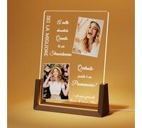 LUCKOR Lampada Personalizzata con Foto - Idee Regalo Donna Compleanno - Regali Personalizzati per Amiche Sorella - Regalo Valentino Natale Originali per Coppia Lui Lei, Foto Personalizzata Idea Regalo