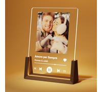 LUCKOR Targa Spotify Personalizzata, Lampada Personalizzata con Foto - Idee Regalo per Coppia, Regalo Anniversario per Lui Lei, Regali Valentino Originali per Amica Sorella, Regalo Coppia Natale