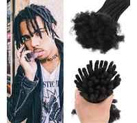 Luckroce Extension per dreadlock da 15,2 cm, 100% capelli umani, per uomini/donne/bambini, larghezza 0,6 cm, extension permanenti fatte a mano, capelli umani possono essere tinti, arricciati e