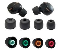 Luckvan Cuscinetti auricolari in morbido silicone per auricolari Sony WF-1000XM5, ricambio per Sony WF-1000XM4 WF-1000XM3, 4 paia, colore: nero