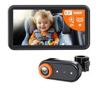 LUCKVIEW BM2A Baby Car Camera, visione notturna e display 5.2" 1080P per sedili posteriori, facile installazione senza danni, supporto brevettato anti-shake - ideale per genitori e proprietari di